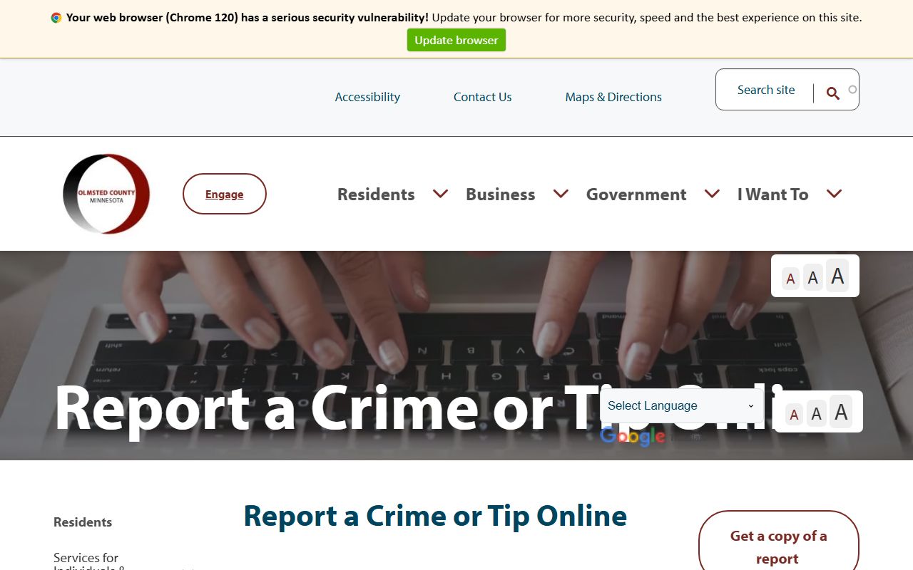 Rochester criminal history crime reporting Olmsted County