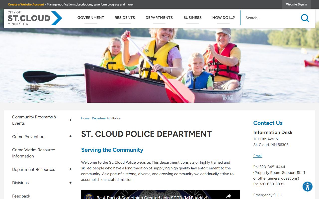 Saint Cloud Police Department criminal history records