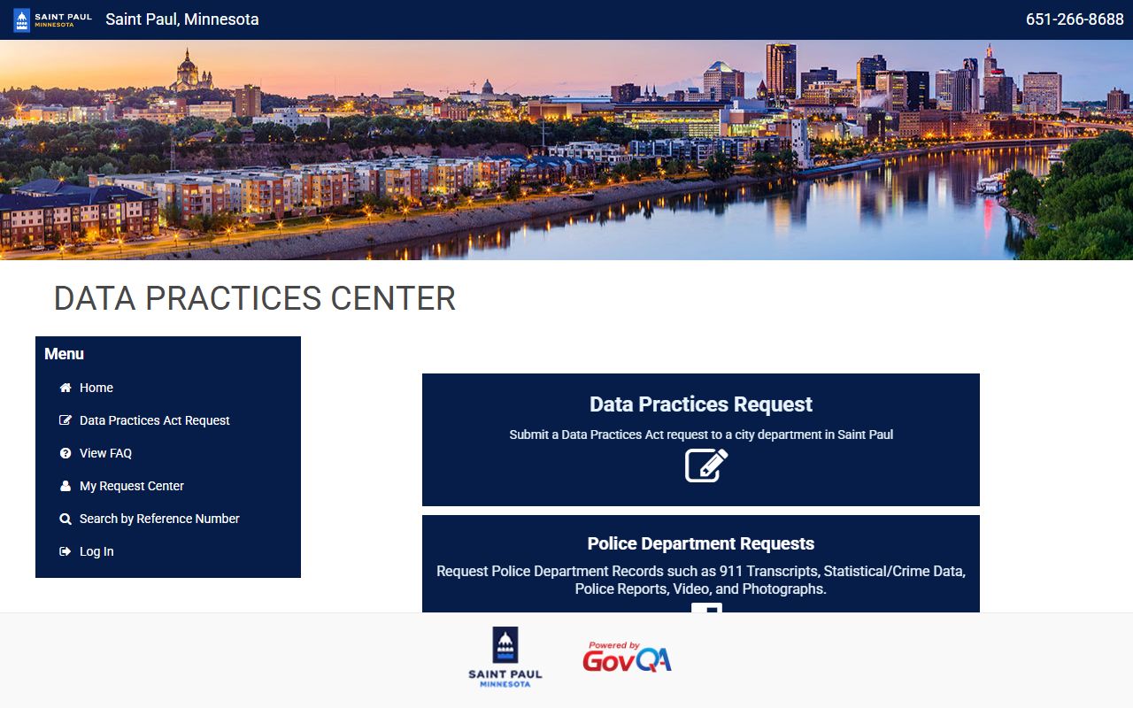 Saint Paul criminal history data request portal