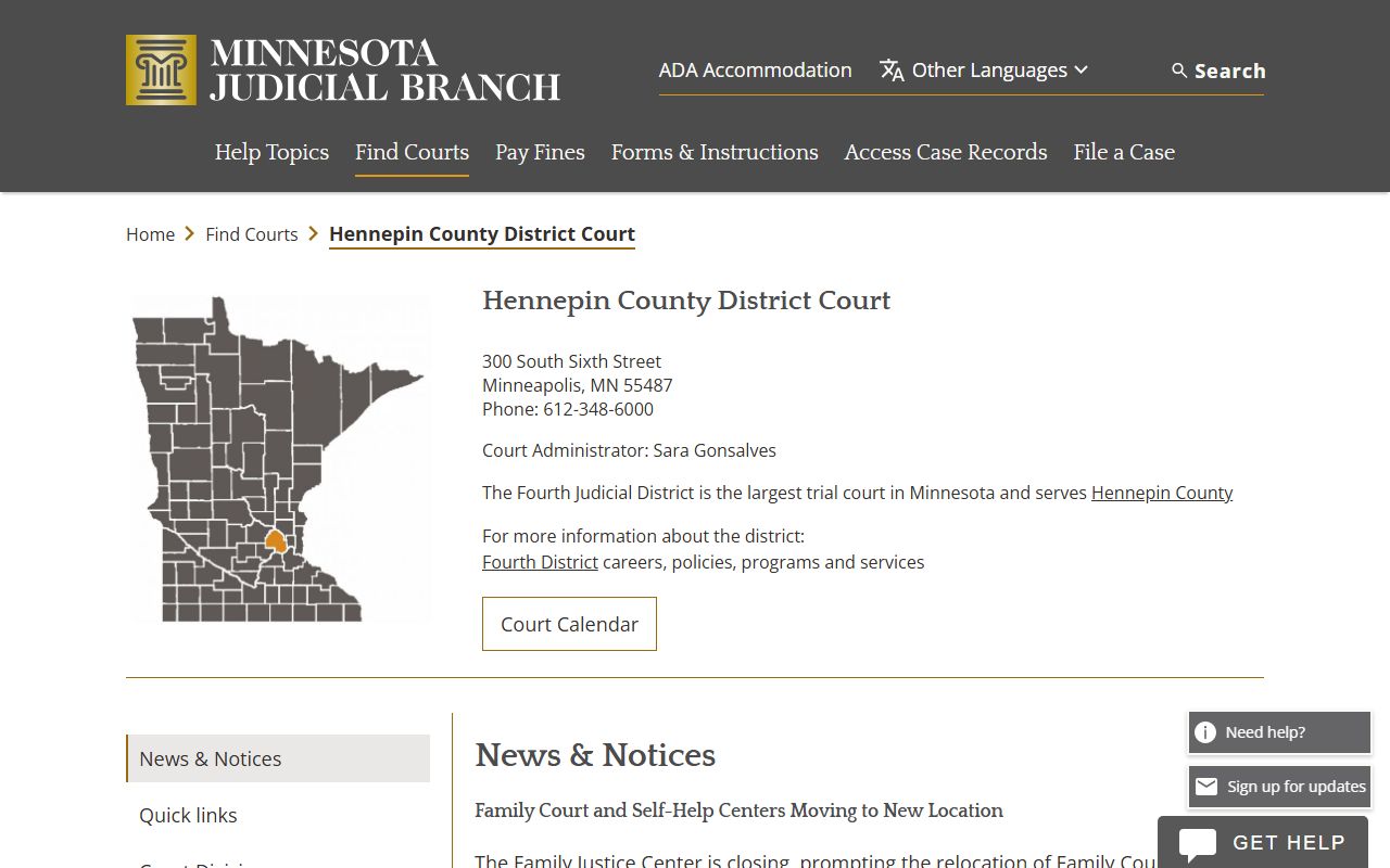 Hennepin County District Court criminal history search
