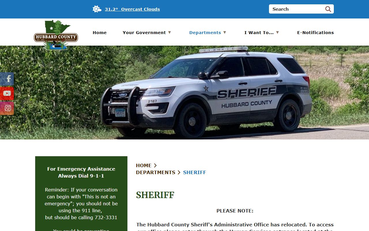 Hubbard County Sheriff criminal history records