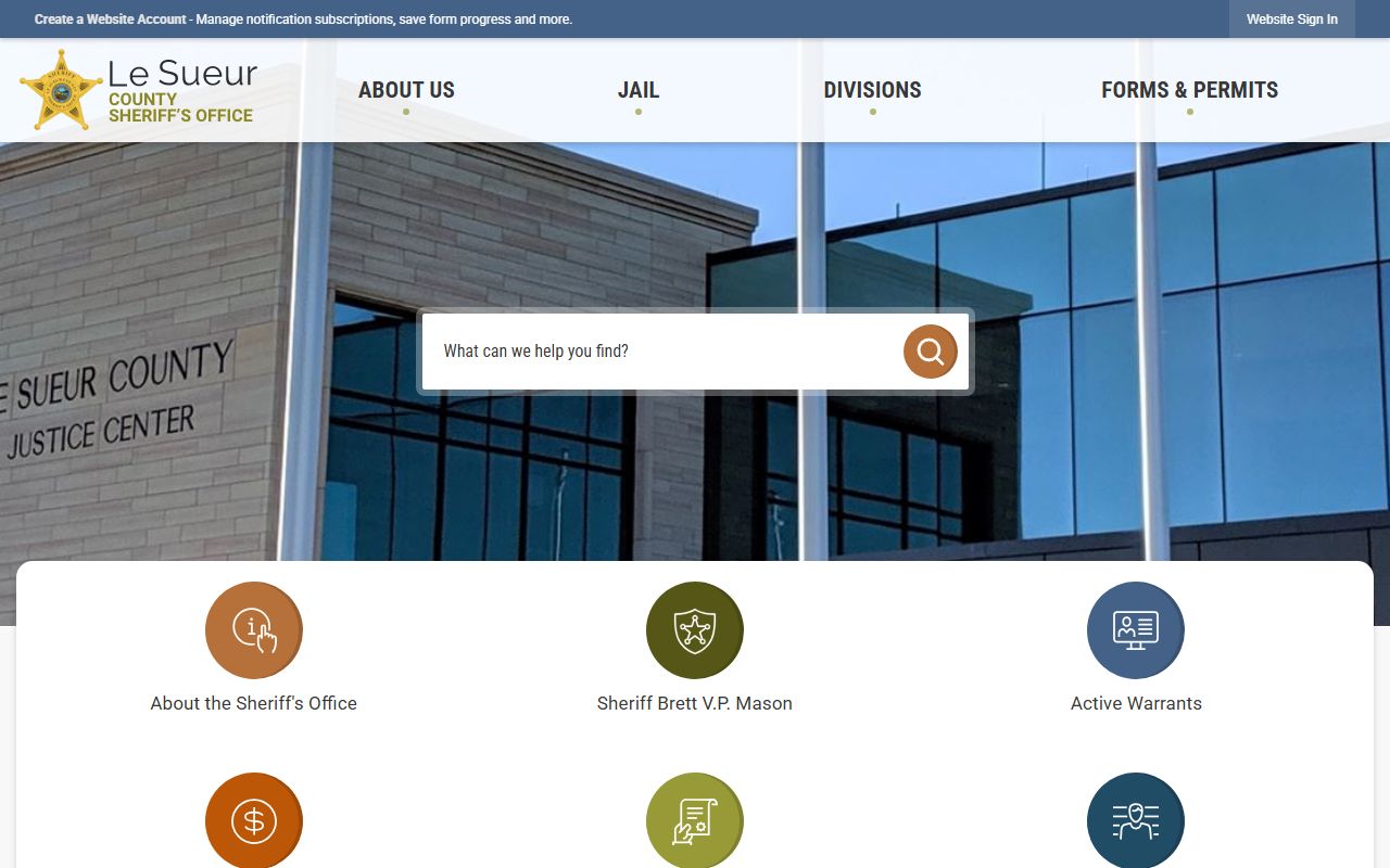 Le Sueur County Sheriff criminal history records office