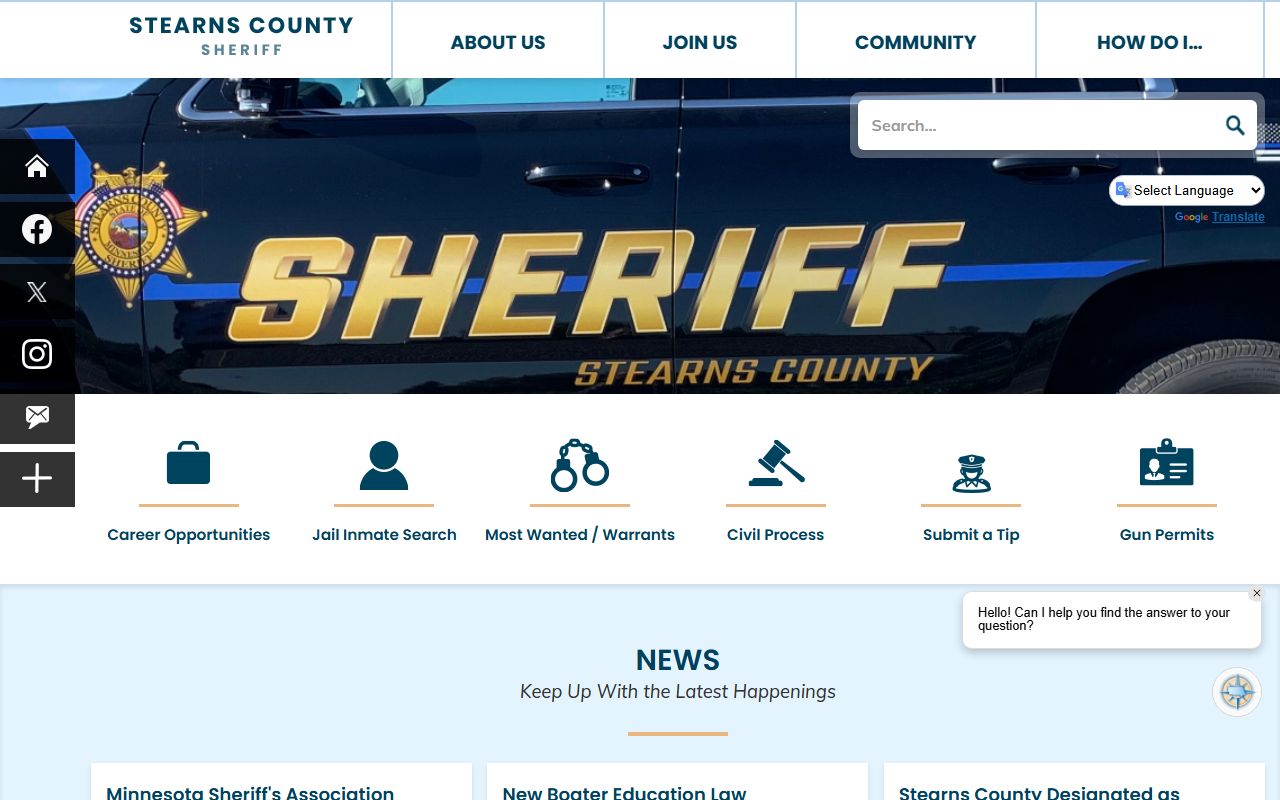 Stearns County Sheriff criminal history records Saint Cloud