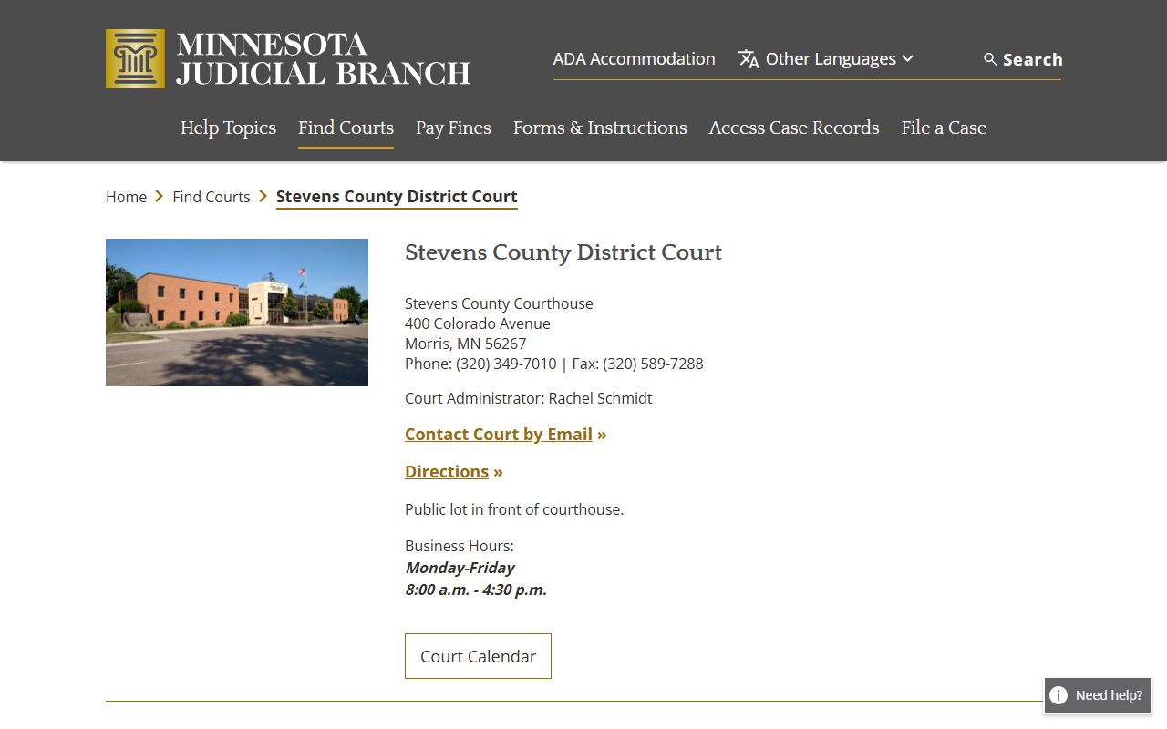 Stevens County District Court criminal history records