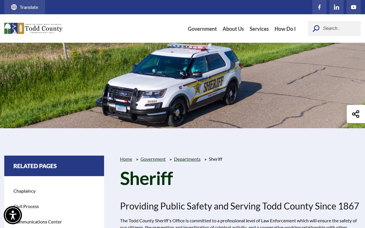 Todd County Sheriff criminal history records