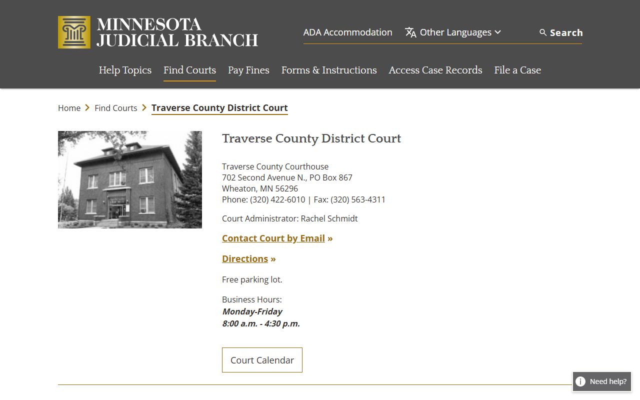 Traverse County District Court criminal history records