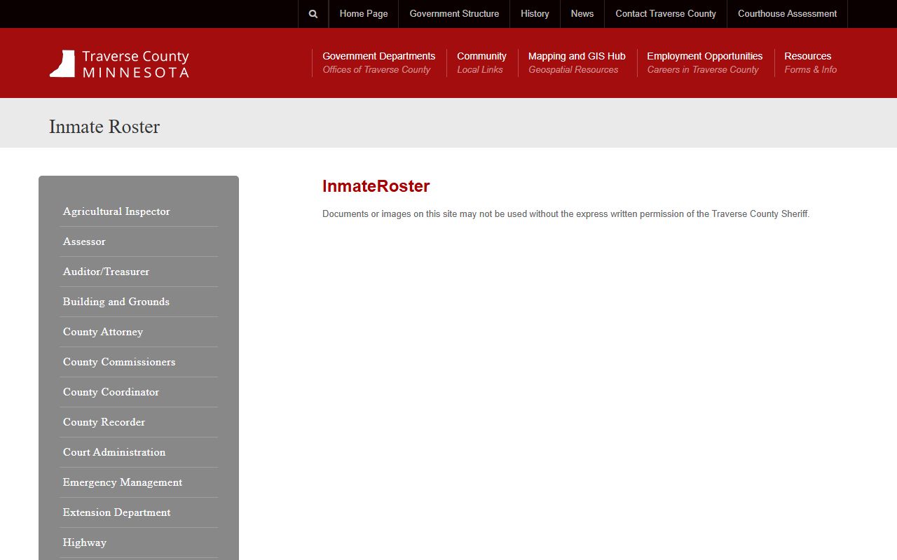 Traverse County inmate roster criminal history