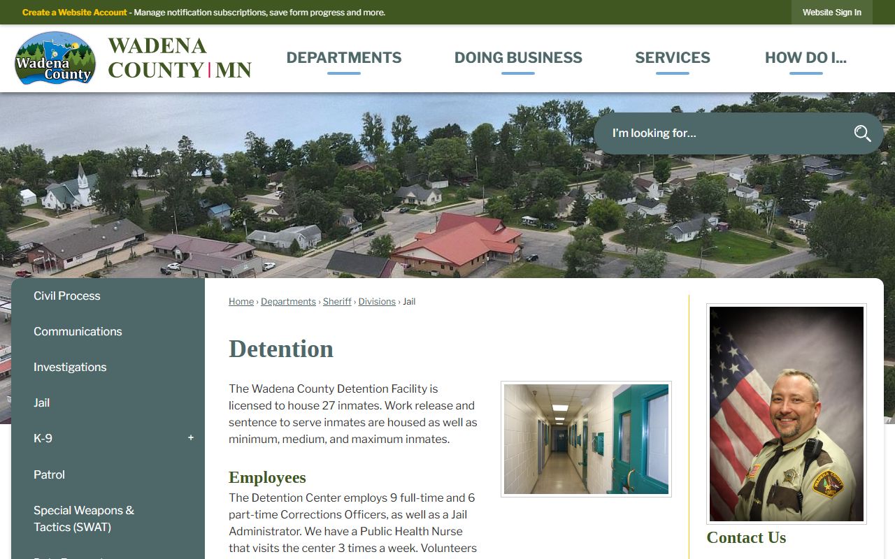 Wadena County jail criminal history records