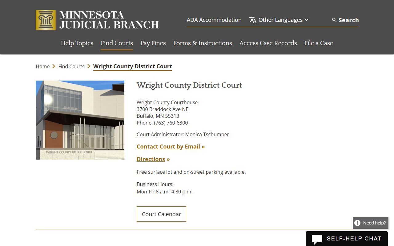 Wright County District Court criminal history records